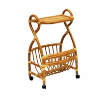 Столик с подставкой для газет Classic Rattan 17/17 из ротанга на колесиках Столик с подставкой для газет Classic Rattan 17/17 из ротанга на колесиках