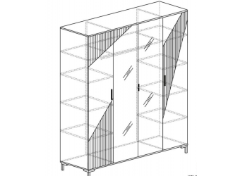 Четырехдверный шкаф для одежды Родос 130