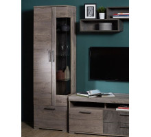 Пенал Д-3л со стеклом левый, Денвер Риббек серый