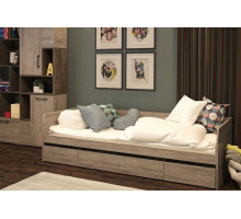 Кровать 900 с ящиками, Денвер Риббек серый