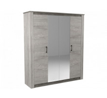 Шкаф 4-х дверный 2300, Денвер Риббек серый