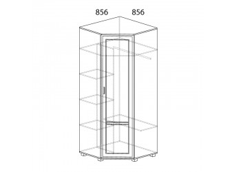 Угловой шкаф для одежды Белла 243